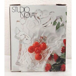 Mikasa STUDIO NOVA Fancy Flowers Rose Bouquet FROSTED Candy Dish Germany